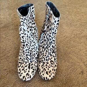 Halogen Leopard Print Ankle Boots